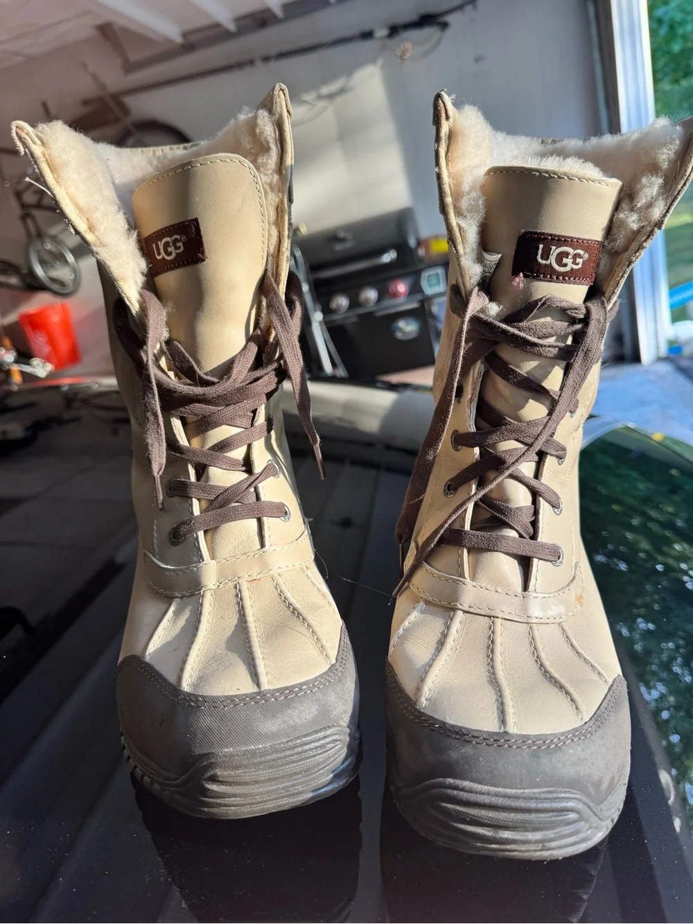 UGG Women’s Tan and Brown Lace-Up Winter Boot